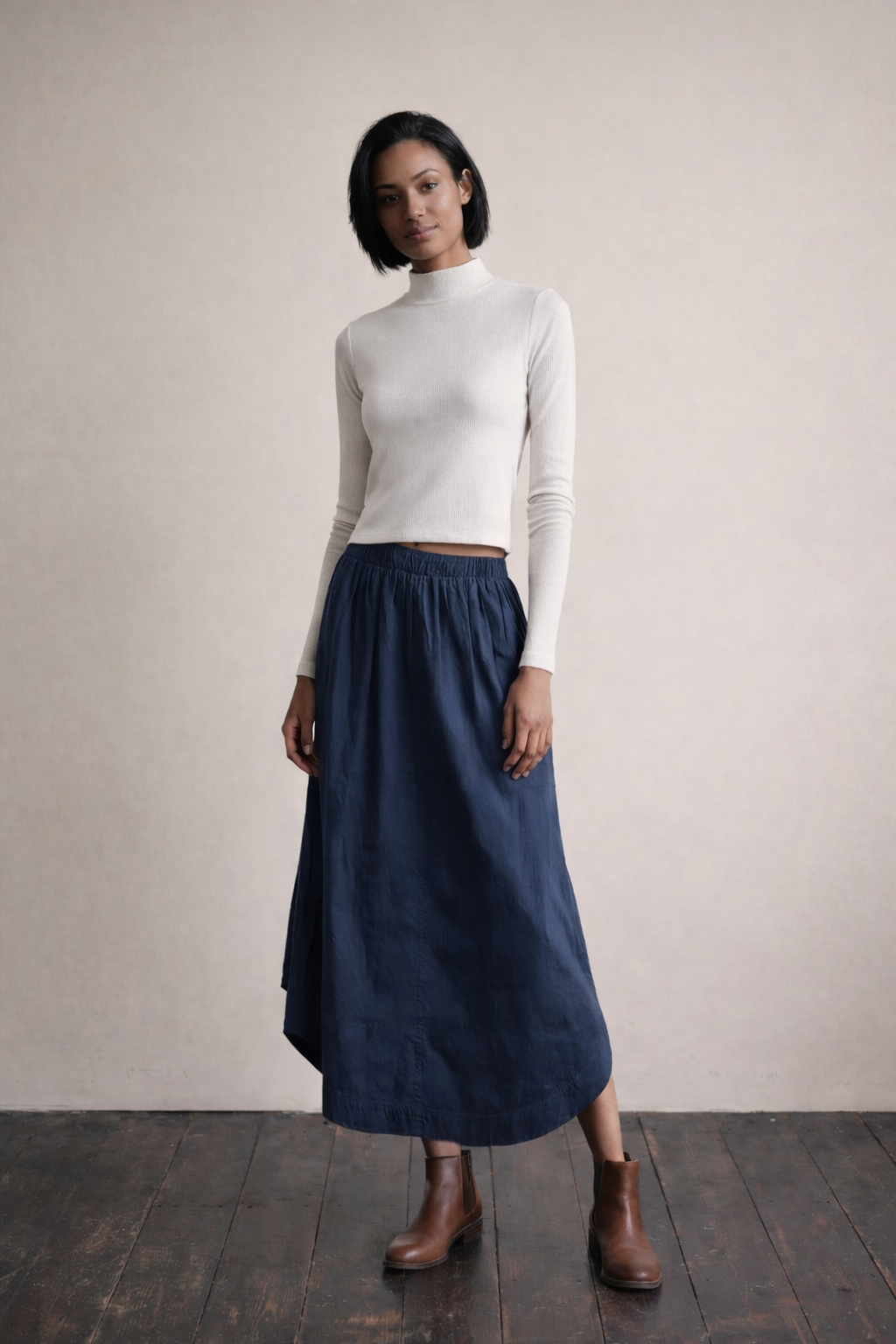 Poplin Sateen Maxi Skirt