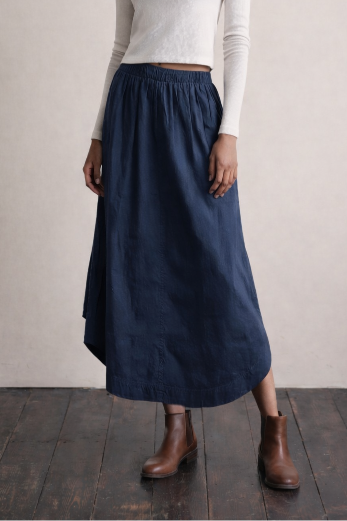 Poplin Sateen Maxi Skirt