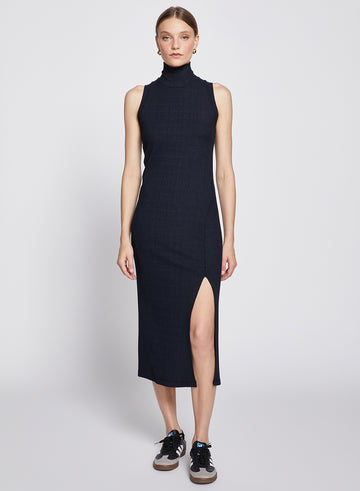 4x3 Rib Turtleneck Dress