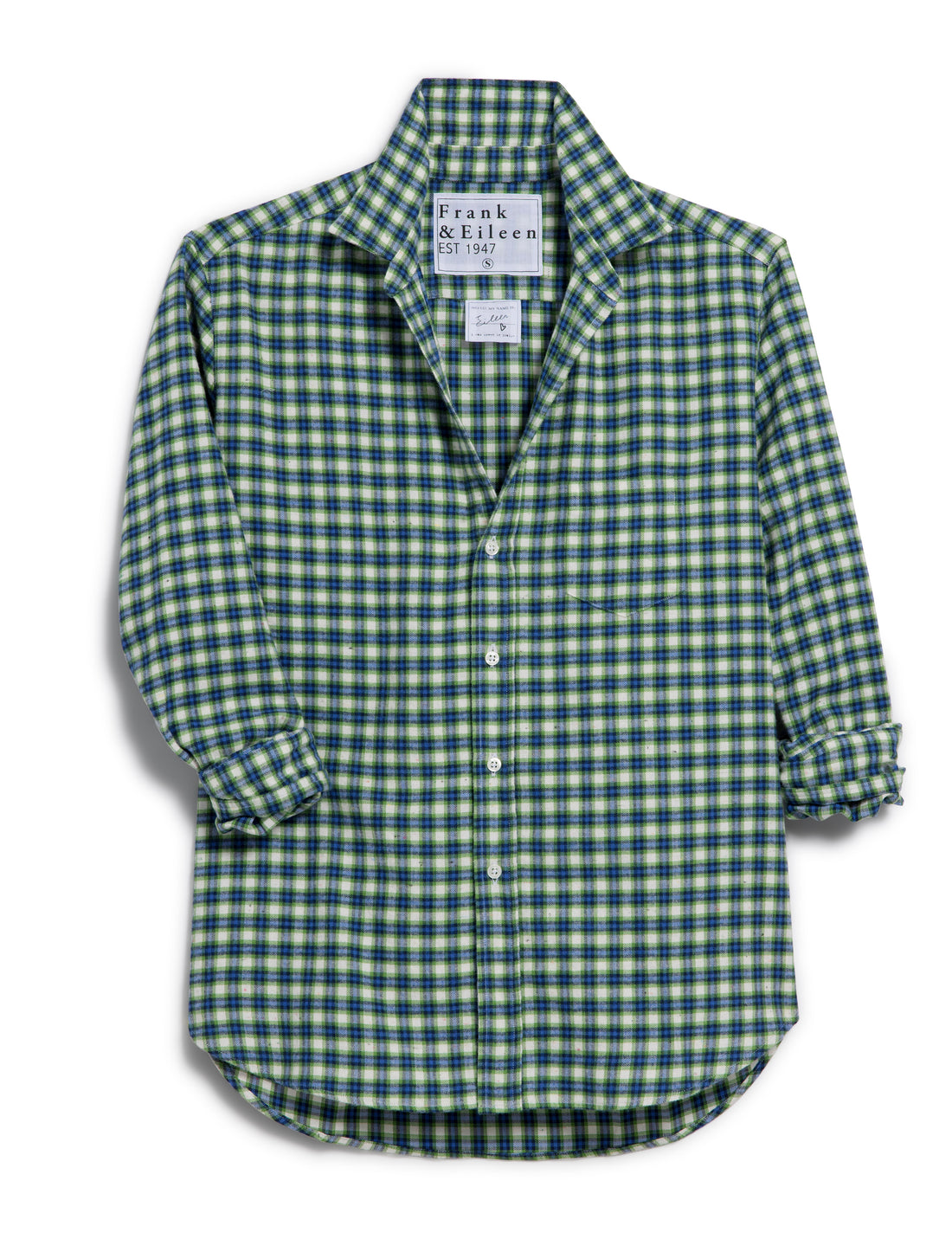 Eileen Blue Green Plaid Button Up