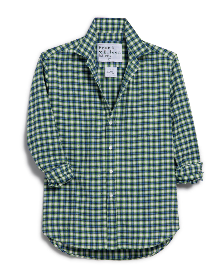 Eileen Blue Green Plaid Button Up