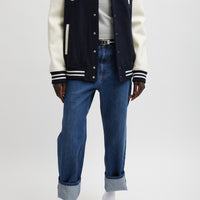 Felted Wool Varsity Bomber