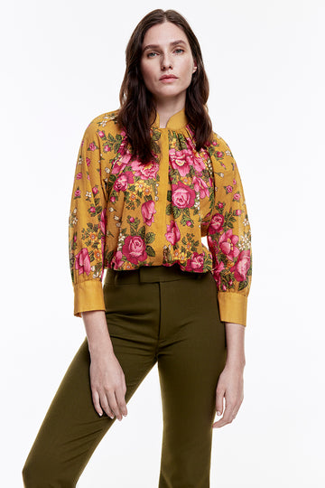 Ochre Floral Blouse