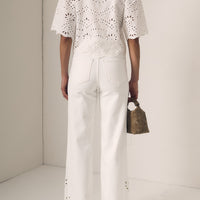 Embroidered Eyelet Top