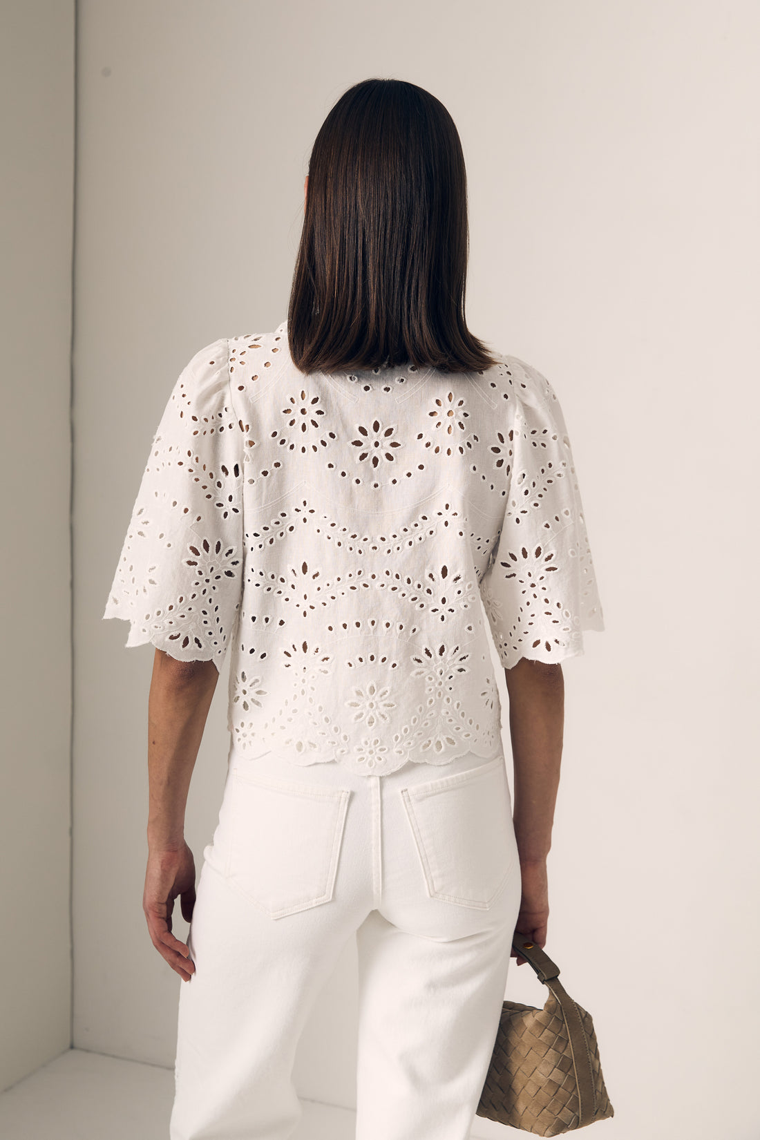 Embroidered Eyelet Top