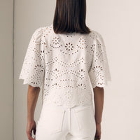 Embroidered Eyelet Top