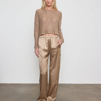 Open Knit Bateau Sweater Flax