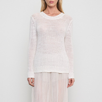 Linen Open Knit Crewneck