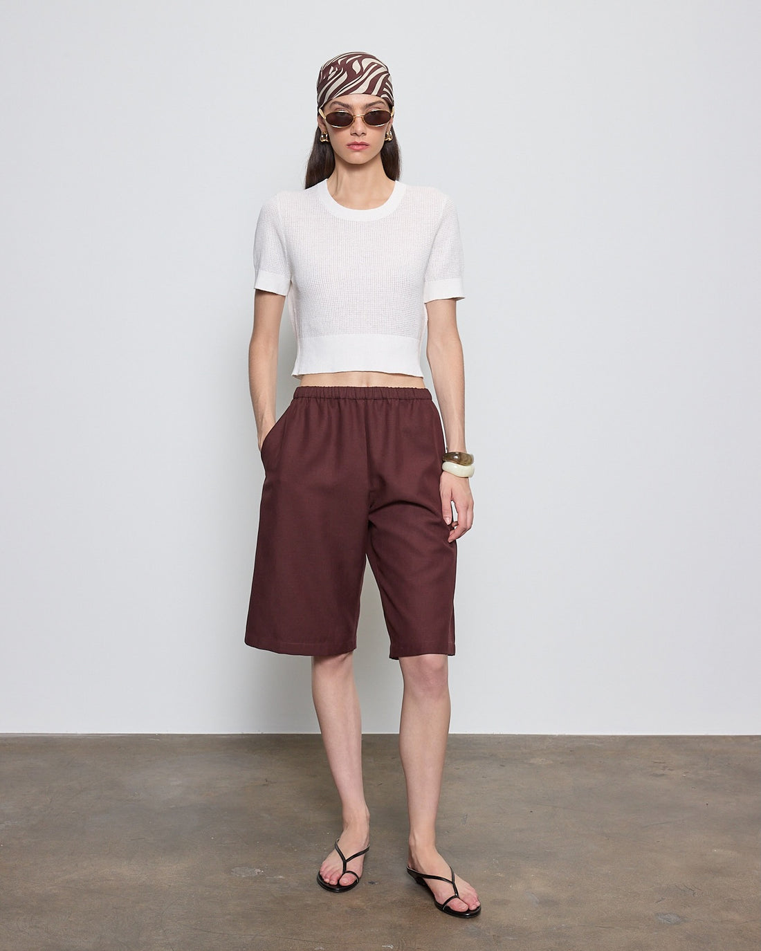Linen Open Knit Top
