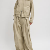 Luxe Spring Twill Pleated Trouser