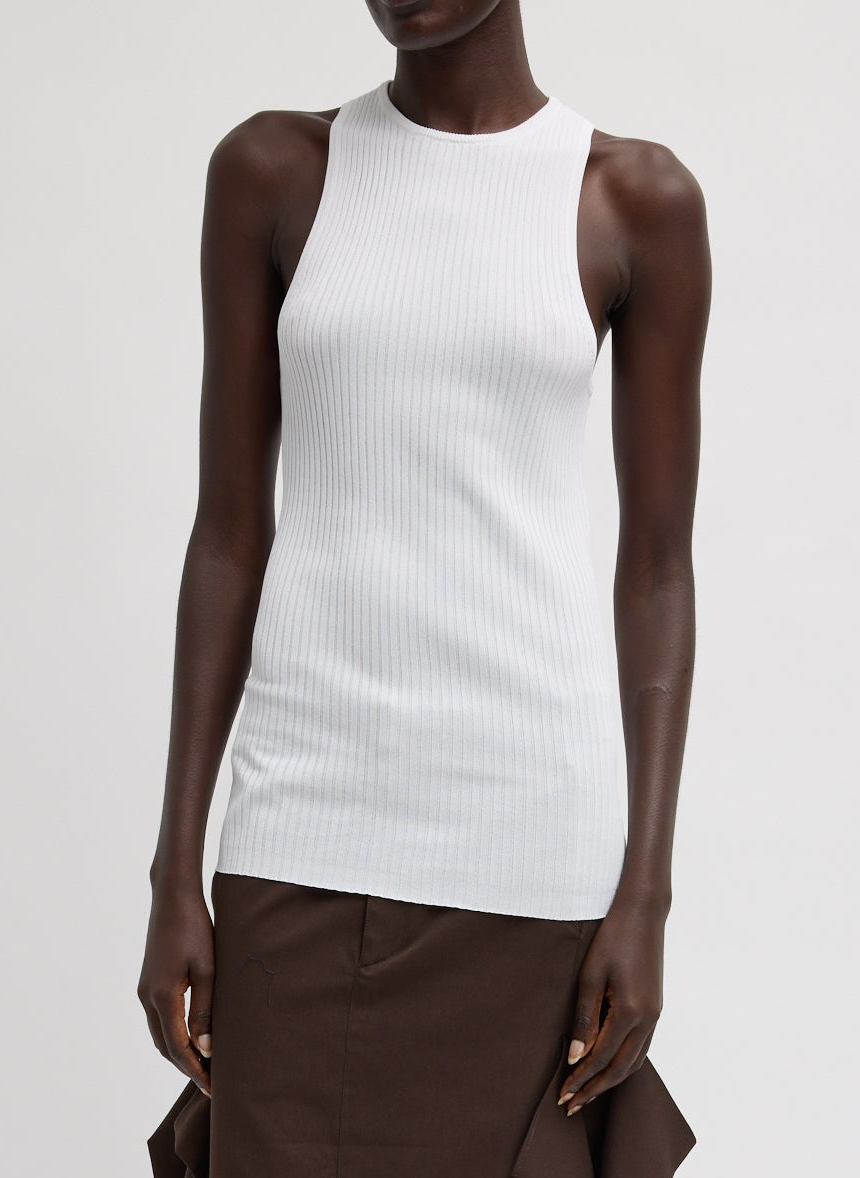 Ribbed Sweater Cut Out Tank