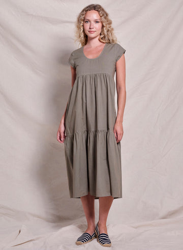 Tiered Cap Sleeve Dress
