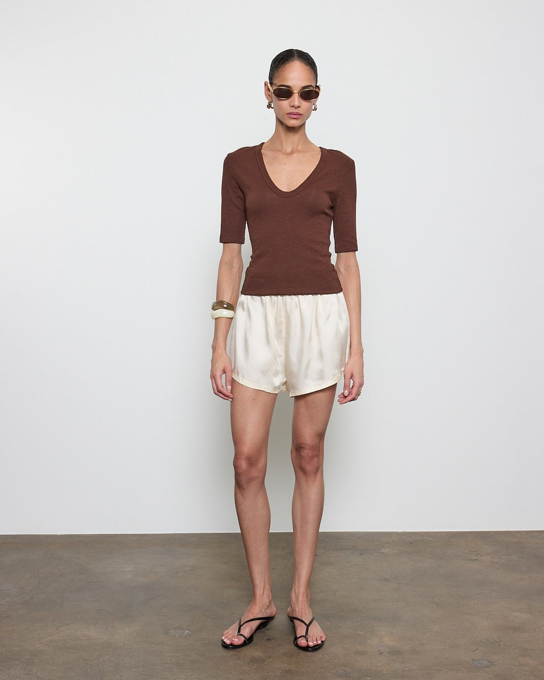 Textured Rib U Neck Top