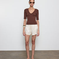 Textured Rib U Neck Top