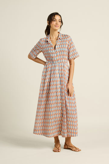 Aster Retro Grid Dress