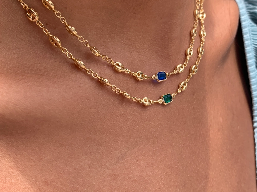 Mariner Puff Gemstone Necklace