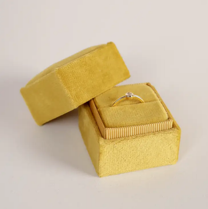 Mini Square Velvet Jewelry Box