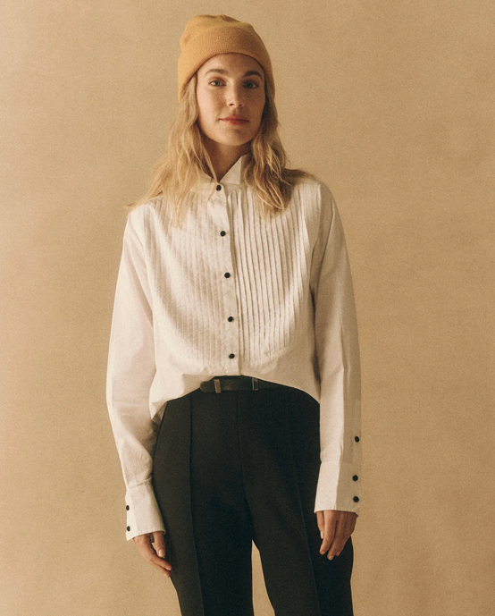 The Pleated Tux Top