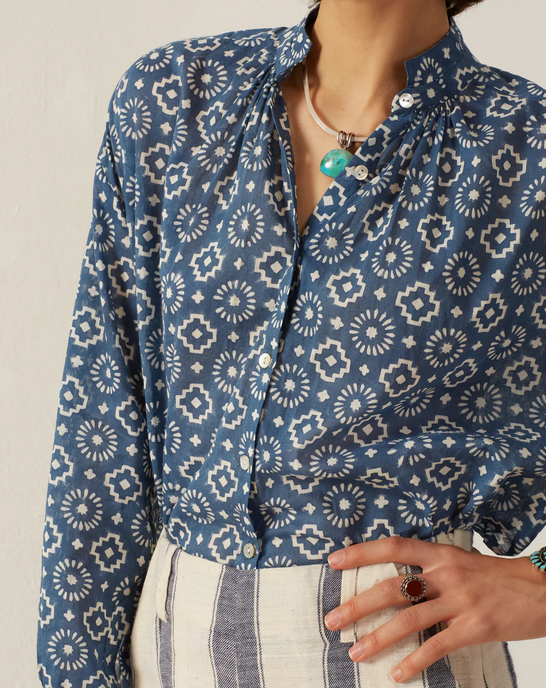 Kiki Indigo Mosaic Shirt