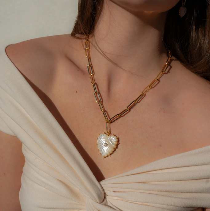 Malene MOP Heart Necklace