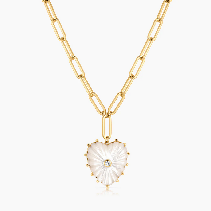 Malene MOP Heart Necklace