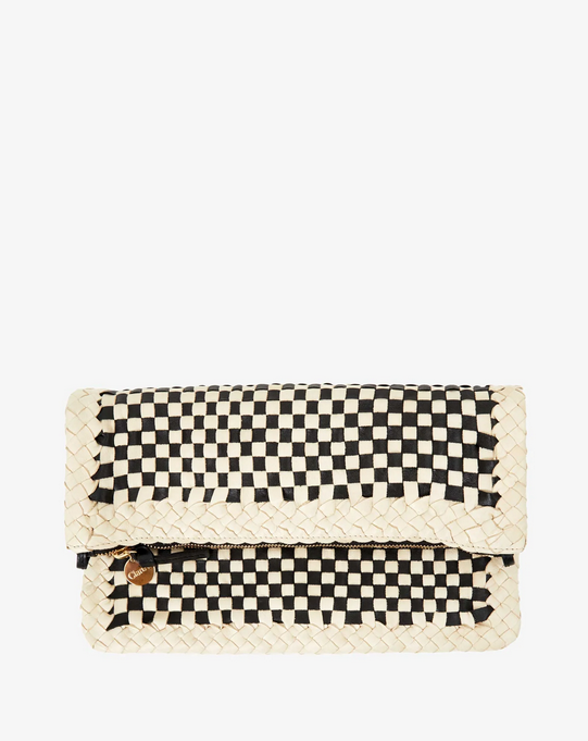 Woven Foldover Clutch