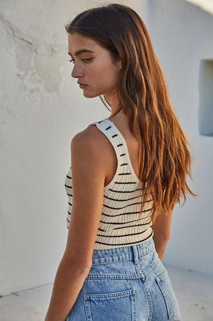 Ribbed Striped Tank