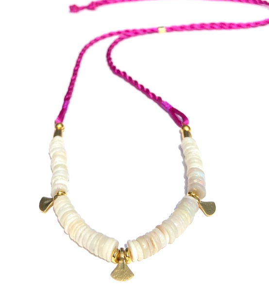 Opal Heishi Rope Necklace