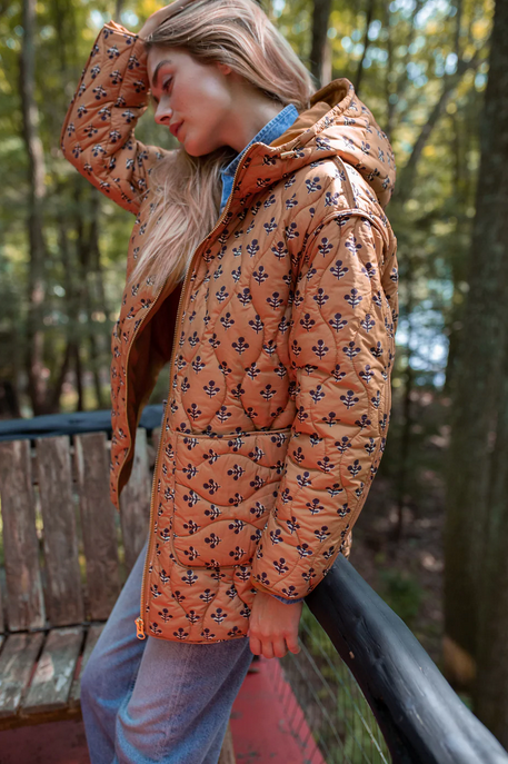 Printed Floral Puffer Jacket