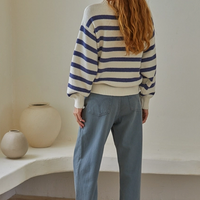 Oversized Blue Stripe Sweater