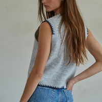 Contrast Stitch Sweater Vest