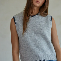 Contrast Stitch Sweater Vest