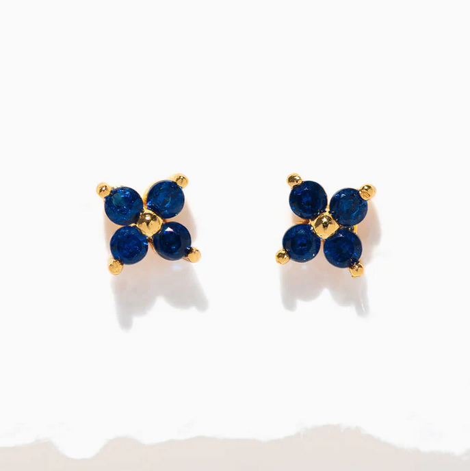 Tiny Sapphire Cluster Studs