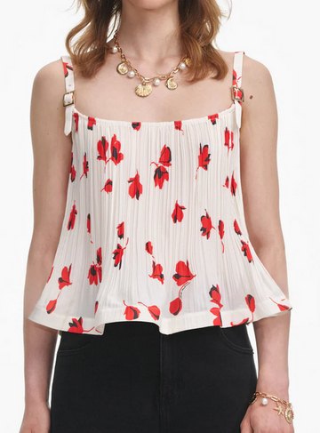 Floral Plisse Top