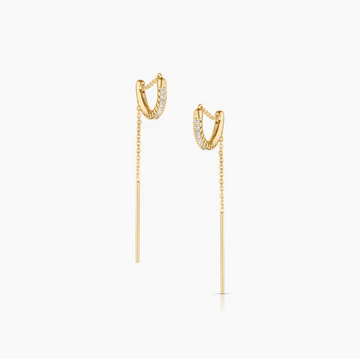 Lila Pavé Threader Earrings
