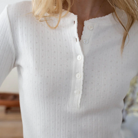 Pointelle Long Sleeve Henley