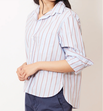 Silvio Blue Stripe Button Up