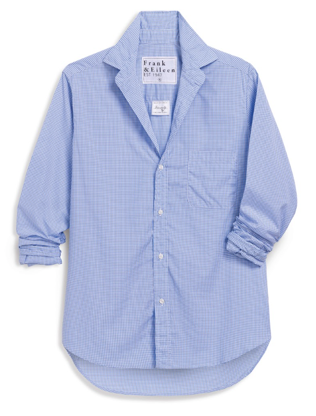 Eileen Blue Check Button Up