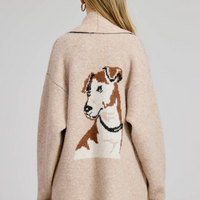 Puppy Jacquard Cardigan