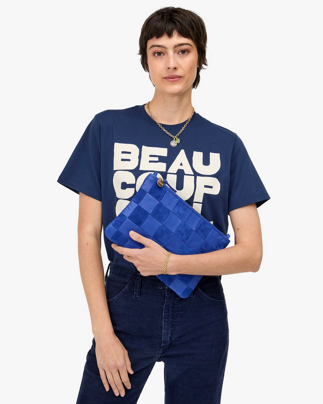 Oversize Checker Flat Clutch