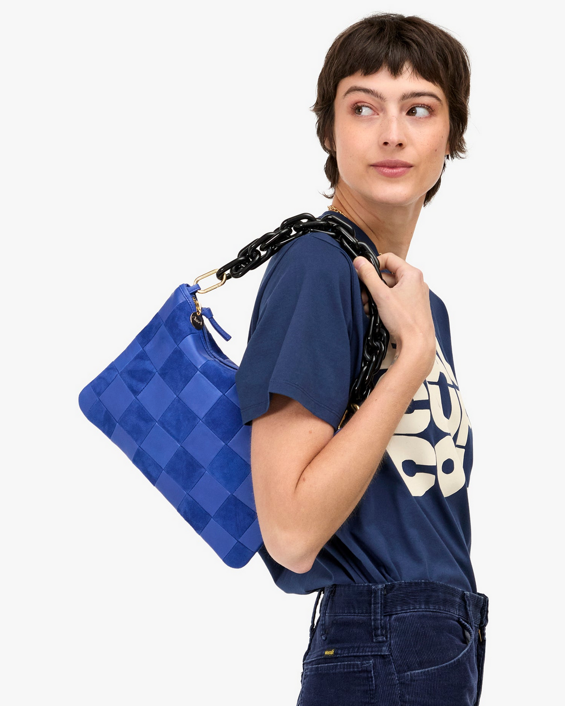 Oversize Checker Flat Clutch