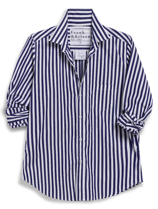 Barry Navy Stripe Button Up