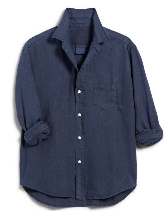 Eileen Linen Button Up Navy