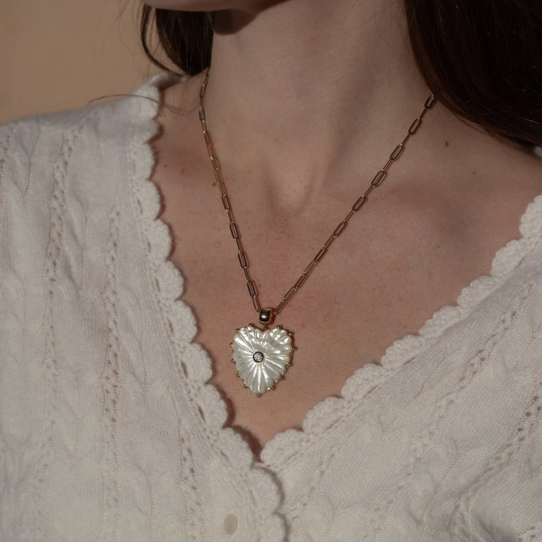 Malene Paperclip Heart Necklace