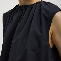 Nylon Shirred Neck Top