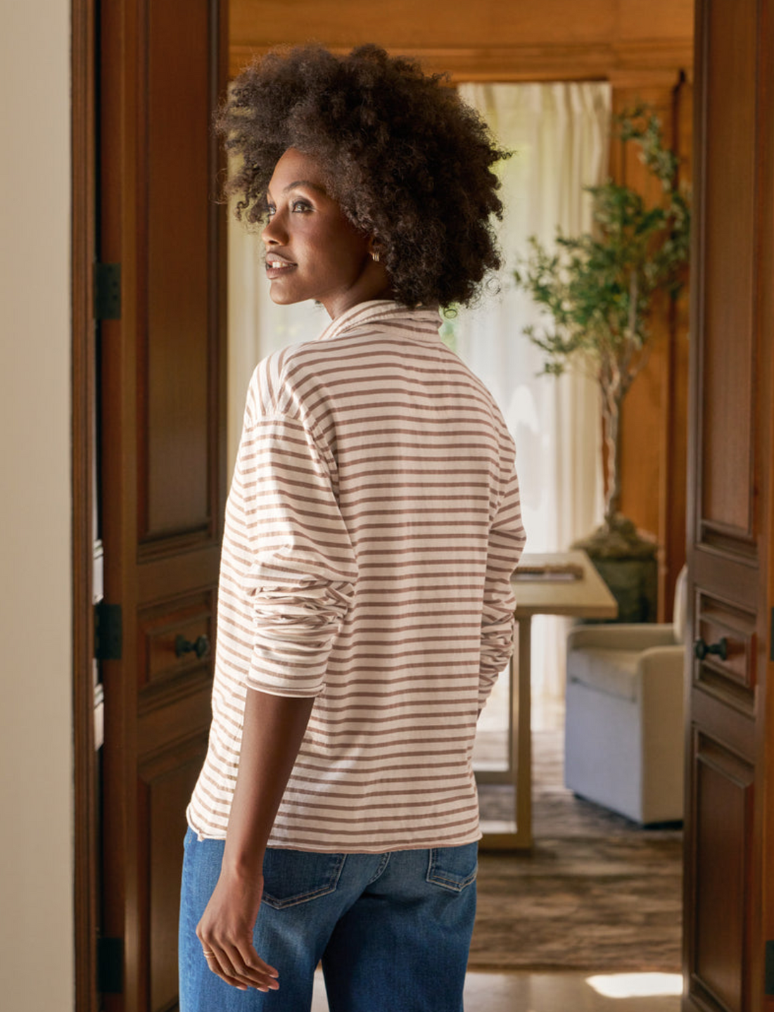 Patrick Camel Stripe Henley