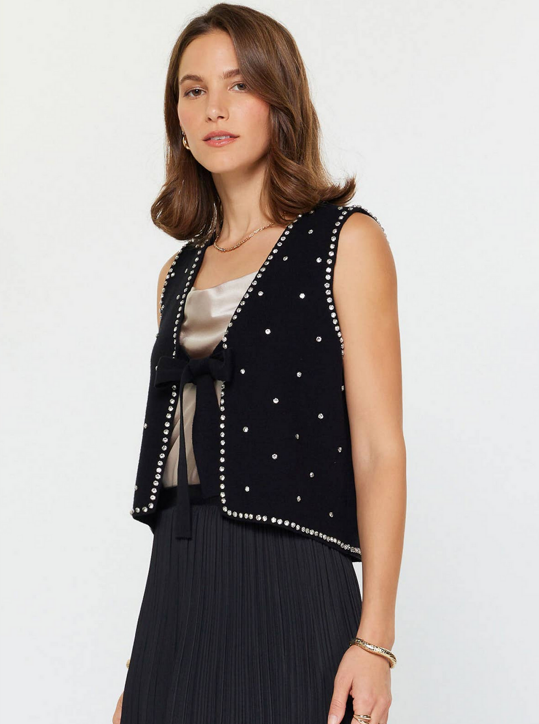 Crystal Beaded Knit Vest