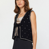 Crystal Beaded Knit Vest