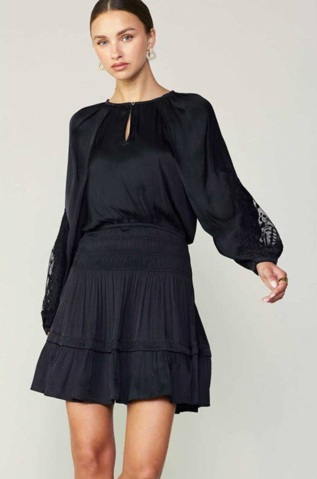 Lace Sleeve Mini Dress