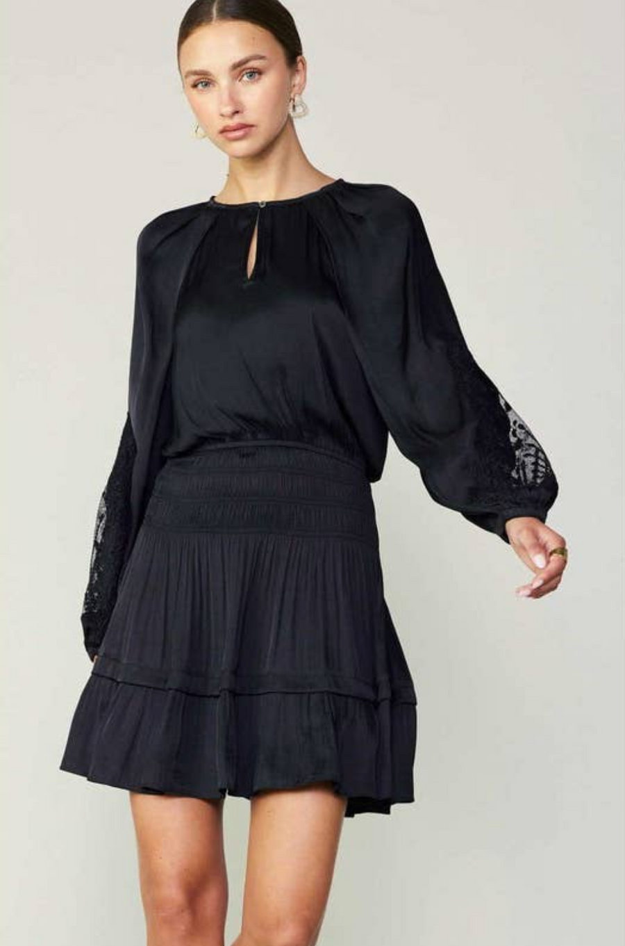 Lace Sleeve Mini Dress